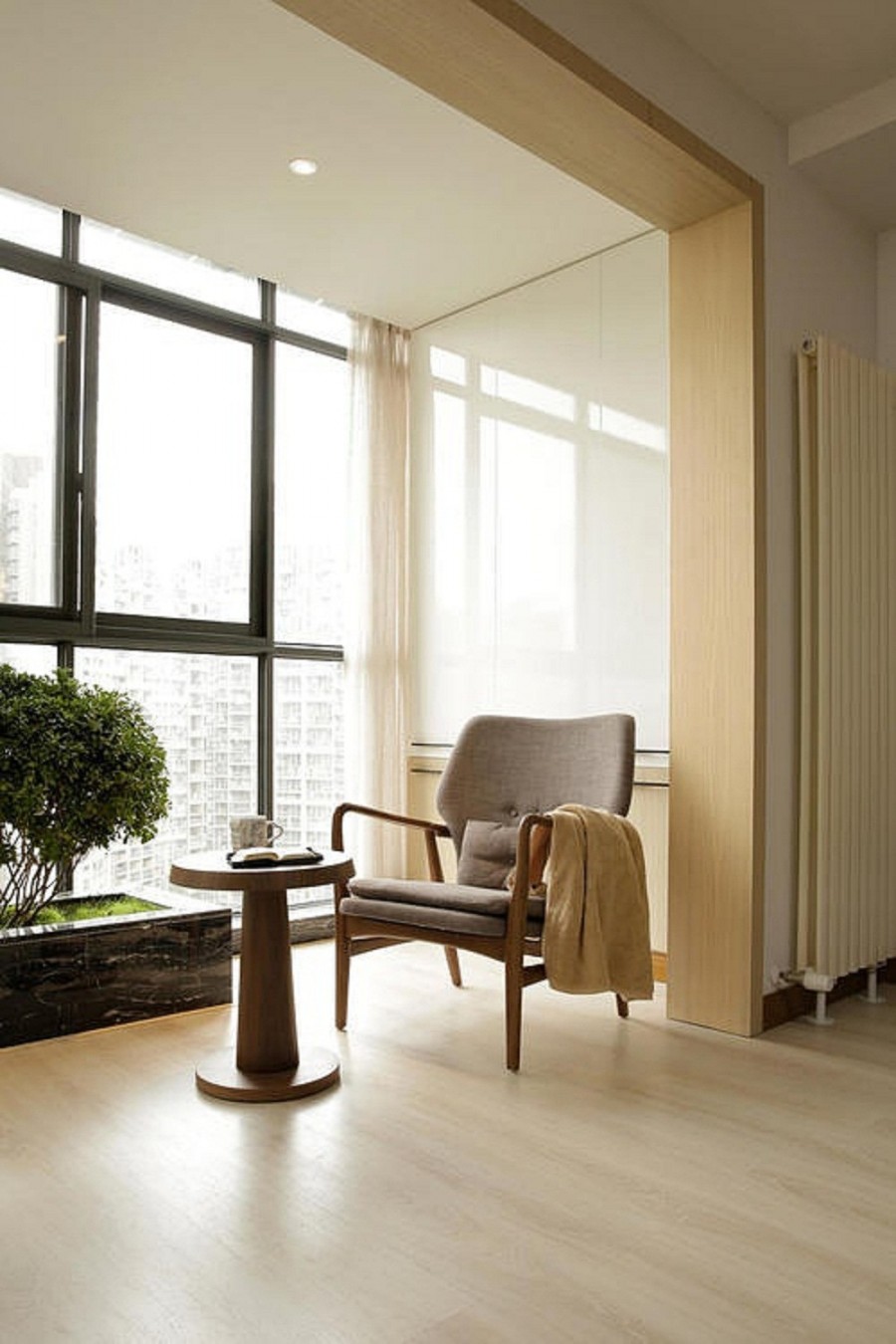 簡單沉浸的日式風格80平米二居室陽臺裝修效果圖