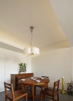 米色極簡中式風格50平米小戶型餐廳吊頂裝修效果圖