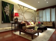 雅致自然中式風(fēng)格100平米二居室客廳背景墻裝修效果圖 雅致自然中式風(fēng)格100平米二居室客廳背景墻裝修效果圖