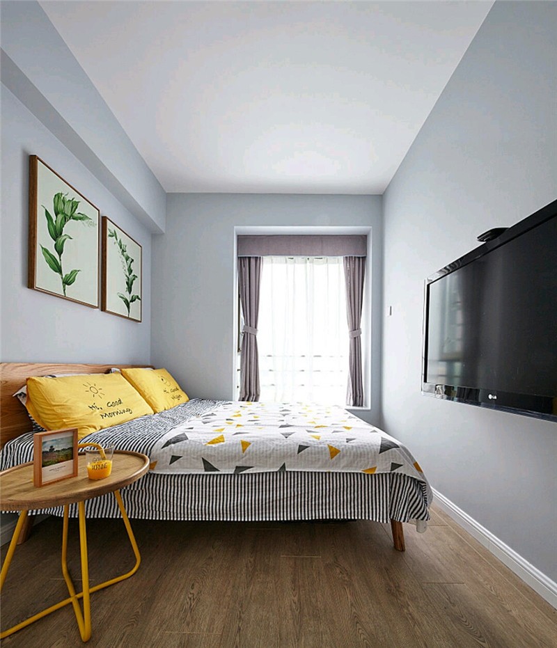 清爽簡潔的北歐風格四居室臥室裝修效果圖