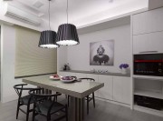 純粹現代簡約風格50平米一居室餐廳背景墻裝修效果圖