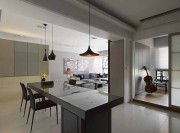 純粹現代簡約風格50平米一居室餐廳吊頂裝修效果圖