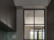 原木元素現代簡約風格40平米公寓廚房櫥柜裝修效果圖