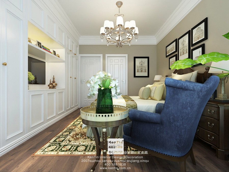 當代萬國府美式風(fēng)格復(fù)式臥室裝修效果圖