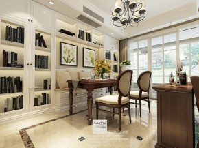 當代萬國府美式風(fēng)格復(fù)式書房裝修效果圖