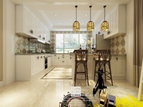 當代萬國府美式風(fēng)格復(fù)式廚房裝修效果圖