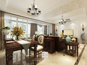 當代萬國府美式風(fēng)格復(fù)式餐廳裝修效果圖