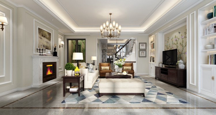 招商玫瑰園美式風格別墅裝修效果圖