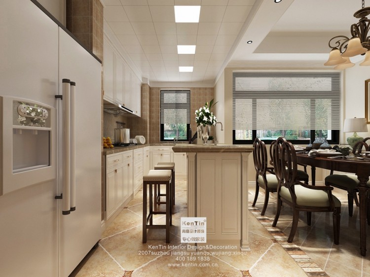 景悅星湖美式風格三居室廚房裝修效果圖