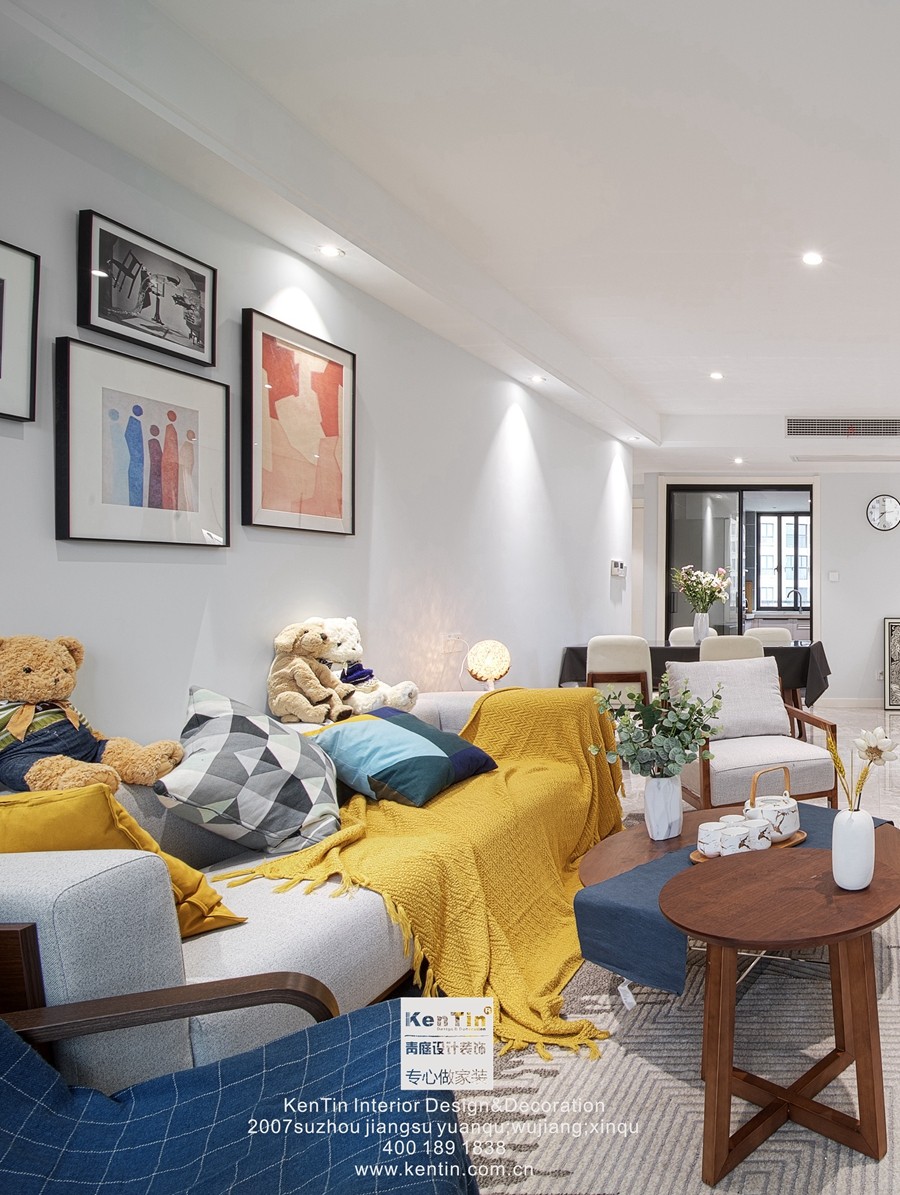 海亮長橋府現(xiàn)代簡約風(fēng)格三居室客廳裝修實(shí)景案例