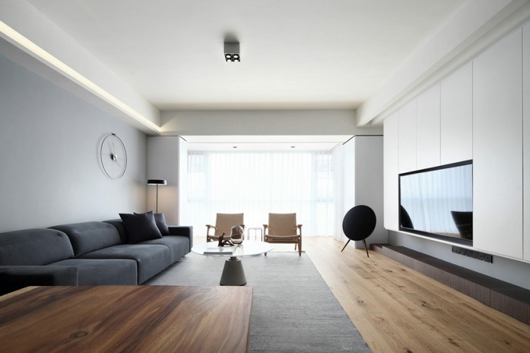 現(xiàn)代簡(jiǎn)約風(fēng)格三居室客廳裝修效果圖