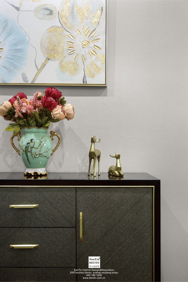 獅山原著復式美式輕奢風格客廳裝修實景案例