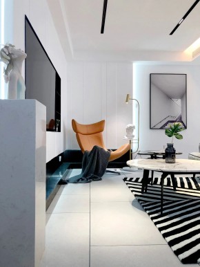 現代簡約兩居室客廳效果圖