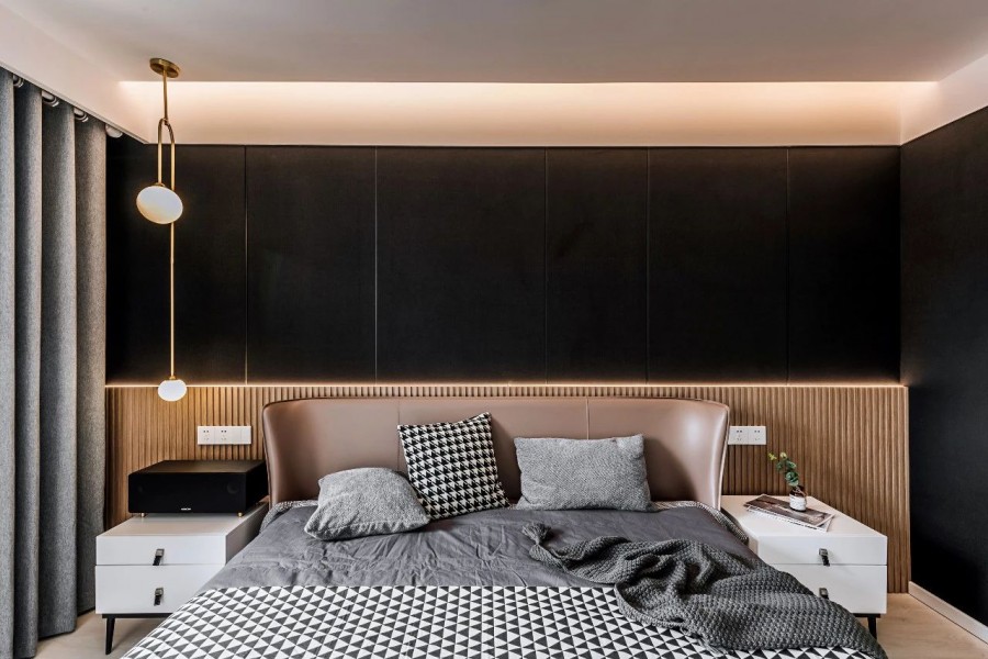 現代簡約兩居室臥室效果圖