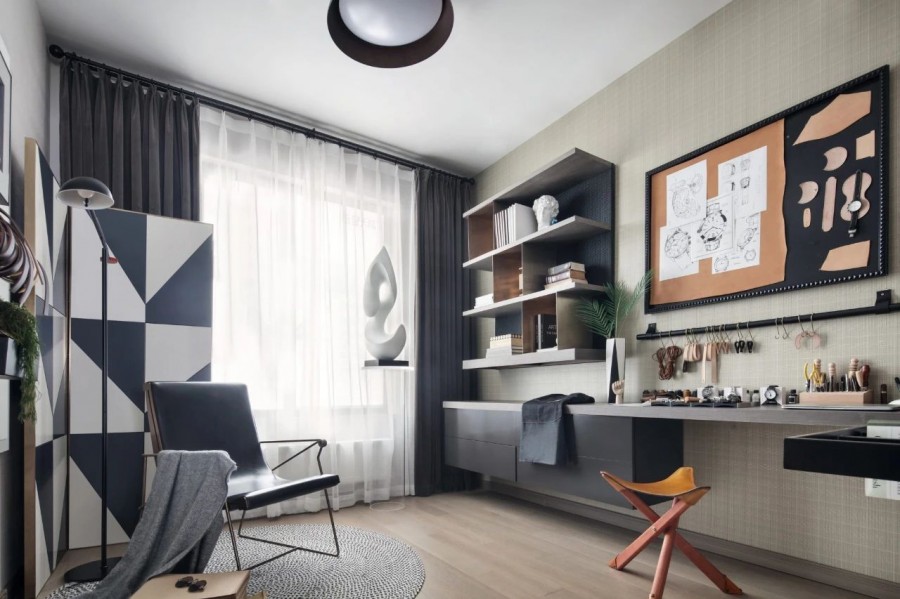 現(xiàn)代簡(jiǎn)約風(fēng)格書(shū)房效果圖