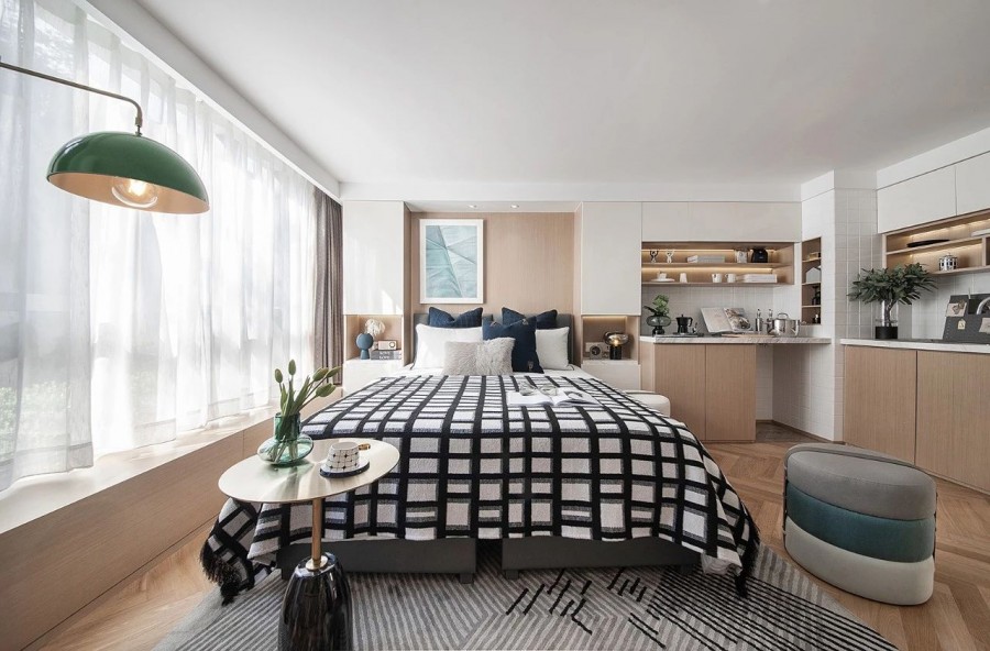 現代風格兩居室臥室效果圖