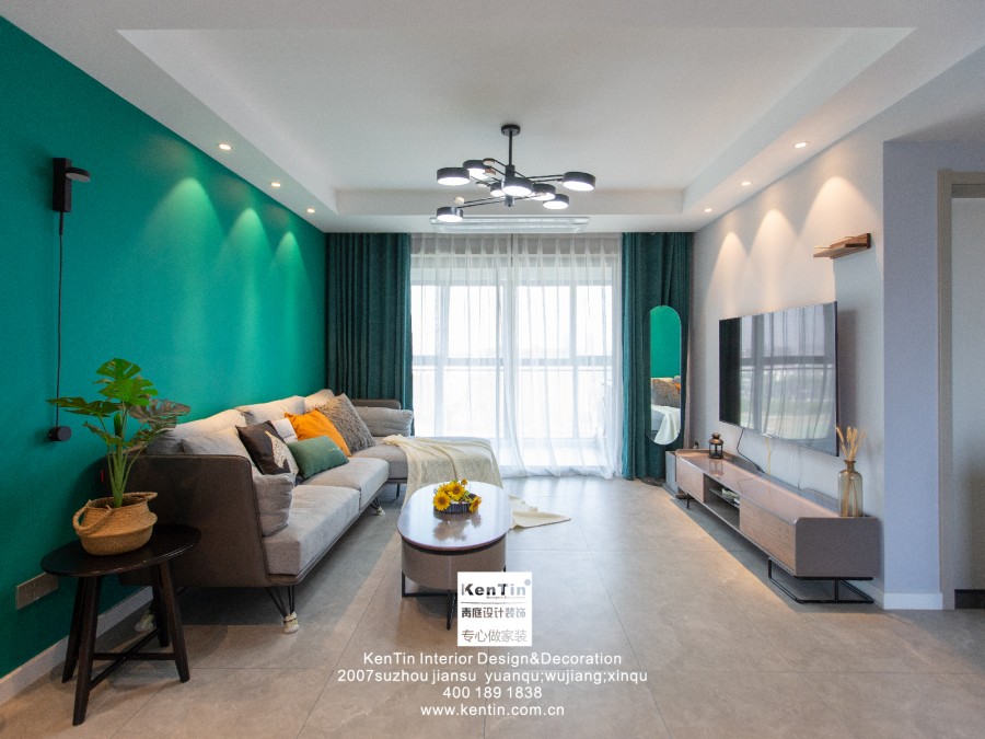 水漾花城北歐風格三居室客廳裝修實景圖