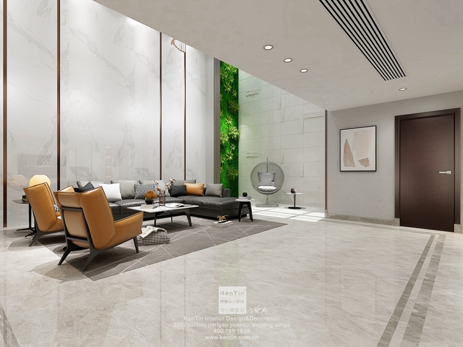 龍湖熙上現(xiàn)代簡約風格別墅客廳裝修效果圖