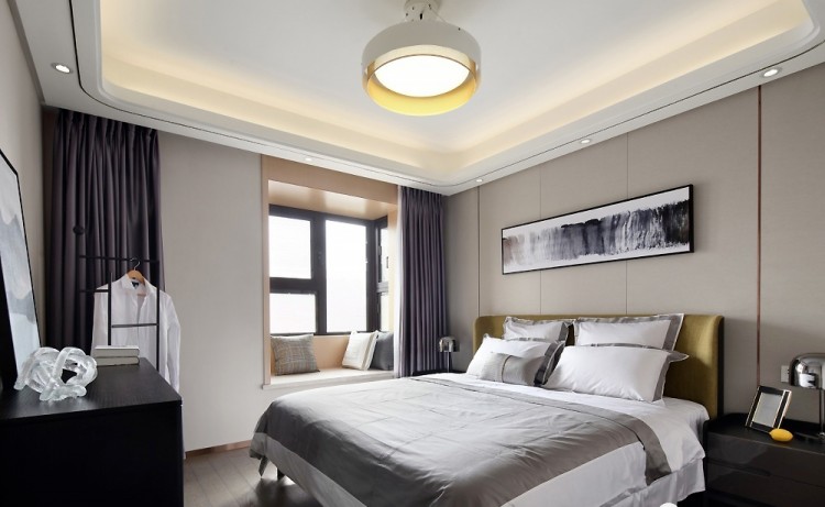 現(xiàn)代輕奢風格三居室臥室裝修效果圖