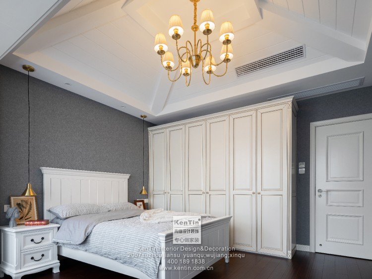 沁水朗庭美式風(fēng)格別墅裝修臥室實景圖