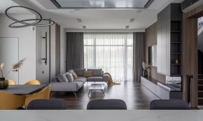 簡約復(fù)式風格三居室客廳裝修效果圖