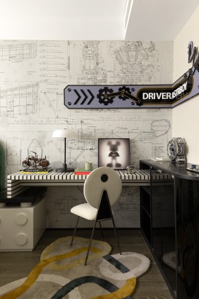 混搭風格三居室書房裝修效果圖