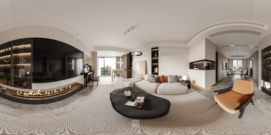 新康花園 現(xiàn)代簡(jiǎn)約風(fēng)格 三居室客廳裝修效果圖