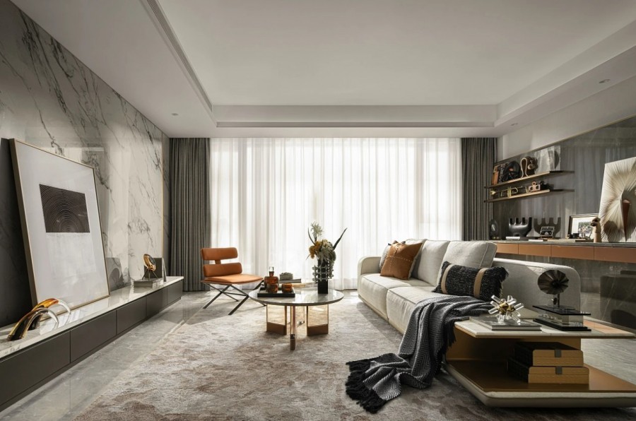 現代簡約風格三居室客廳裝修效果圖