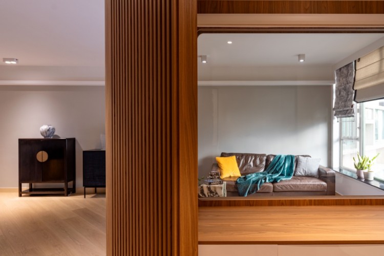 簡(jiǎn)約三居室客廳效果圖2