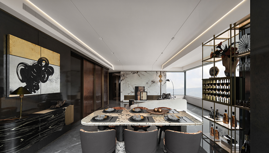 現(xiàn)代簡約三居室餐廚裝修效果圖2