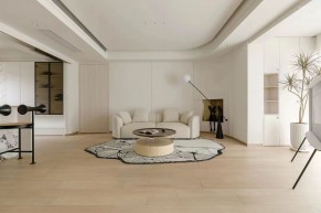 現(xiàn)代奶油風三居室客廳1裝修效果圖