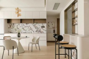 現(xiàn)代奶油風三居室餐廳1裝修效果圖