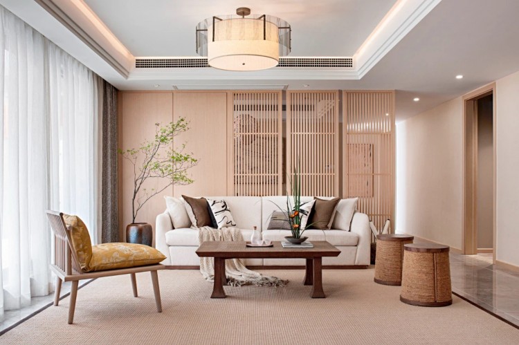 現代新中式三居室裝修效果圖