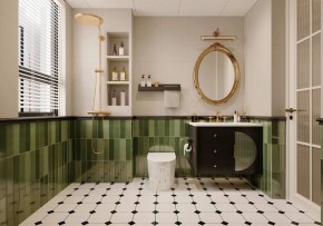 復古美式三居室衛(wèi)生間裝修效果圖