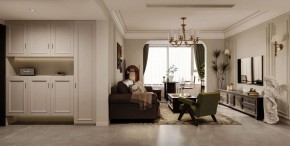 復古美式三居室玄關(guān)裝修效果圖