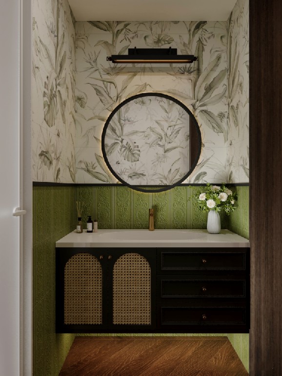 法式復古三居室衛生間裝修效果圖