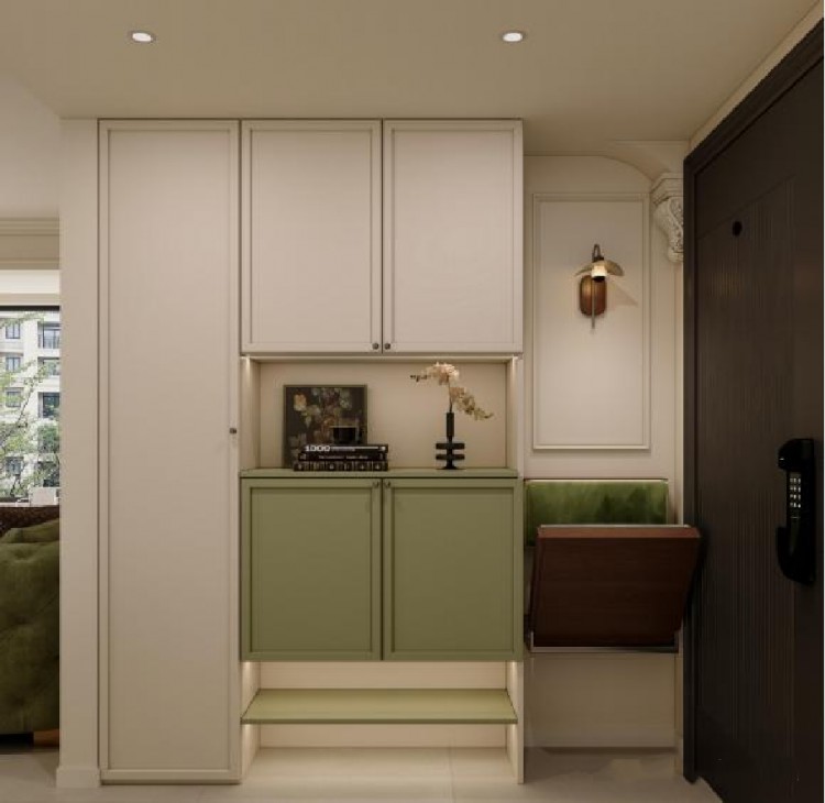 輕法式三居室玄關裝修效果圖