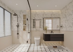 輕法式三居室衛生間裝修效果圖