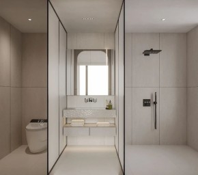 現代簡約三居室衛生間裝修效果圖