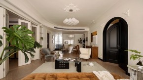 法式復古四居室客廳裝修效果圖