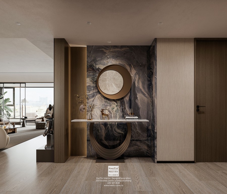 太澤之星現代意式大平層玄關裝修效果圖