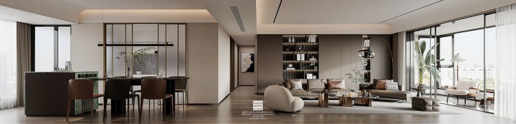 太澤之星現代意式大平層客廳裝修效果圖