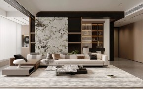 現代意式三居室客廳裝修效果圖