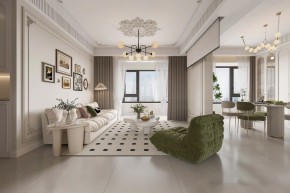 法式中古風三居室客廳3裝修效果圖