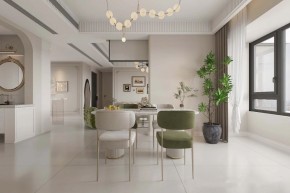 法式中古風三居室餐廳裝修效果圖