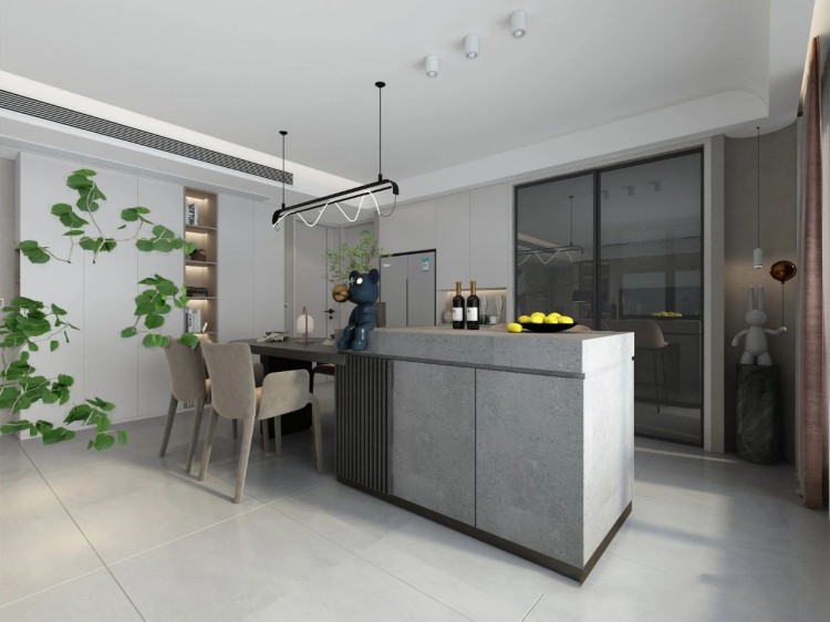 現代簡約三居室餐廳裝修效果圖