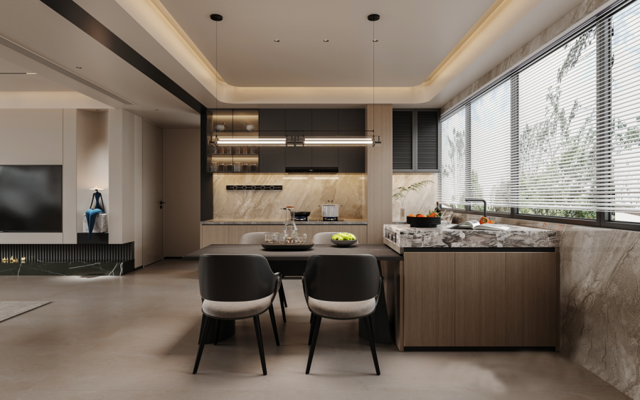 現代簡約三居室餐廳裝修效果圖 (2)