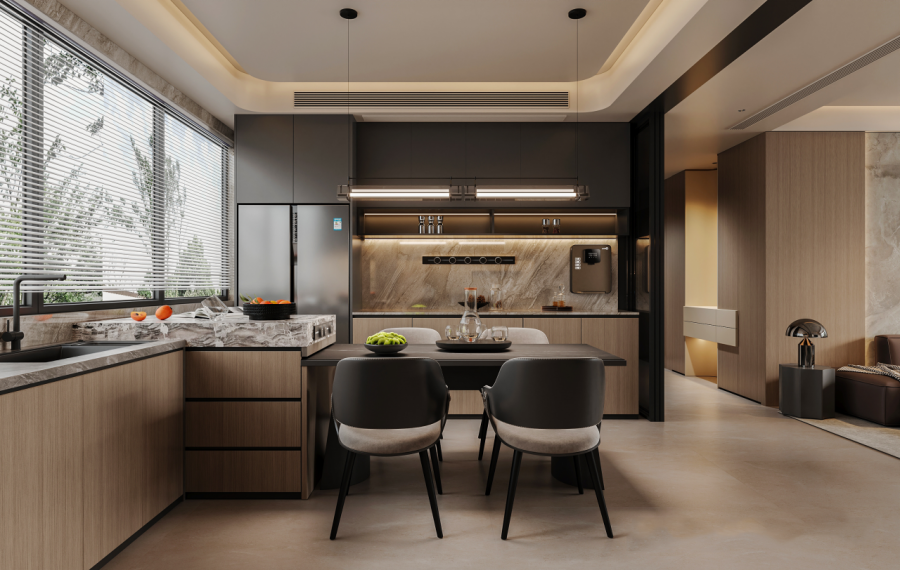 現代簡約三居室廚房裝修效果圖