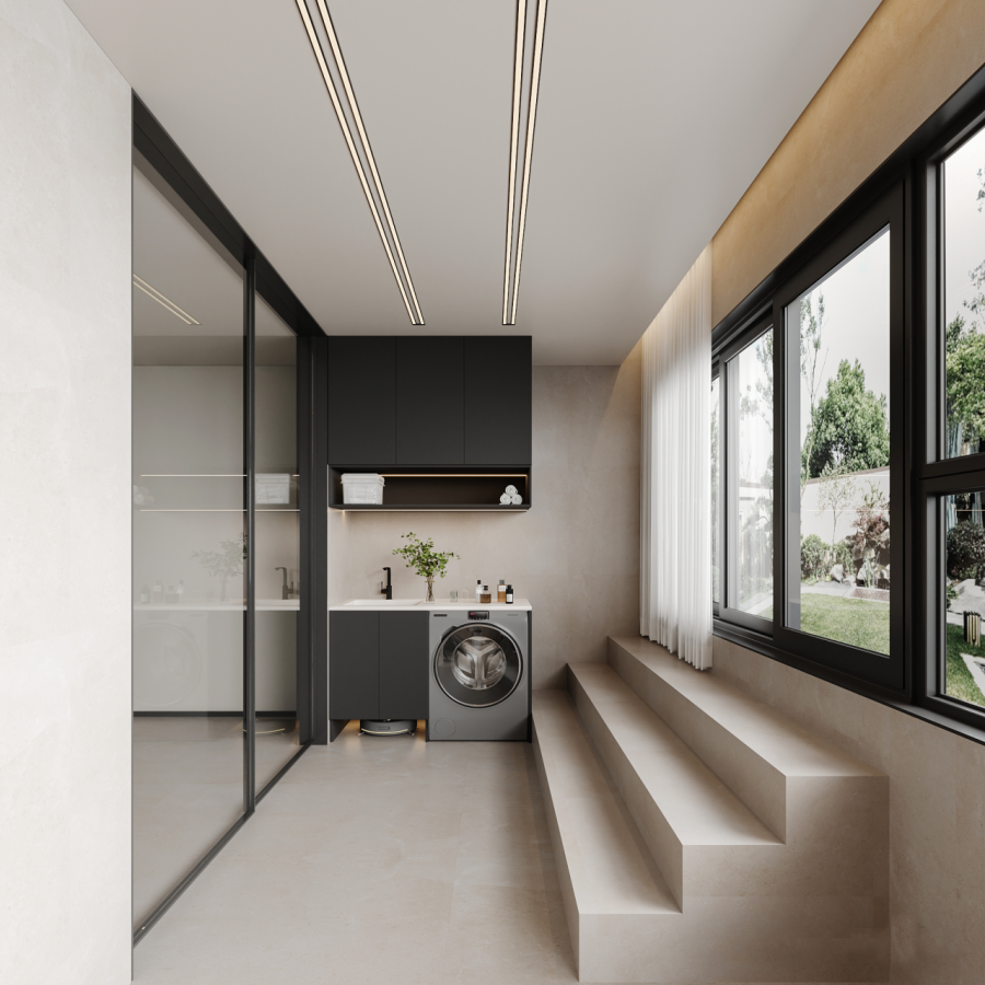 現代簡約三居室陽臺裝修效果圖