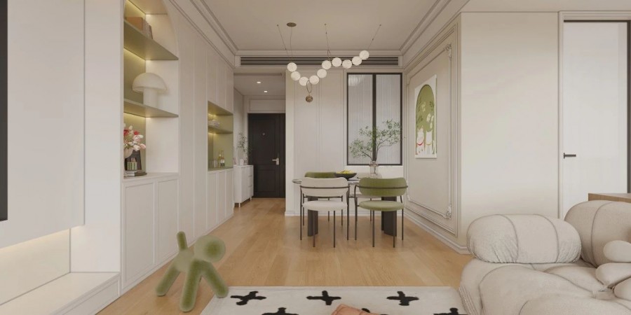 法式復古三居室餐廳裝修效果圖